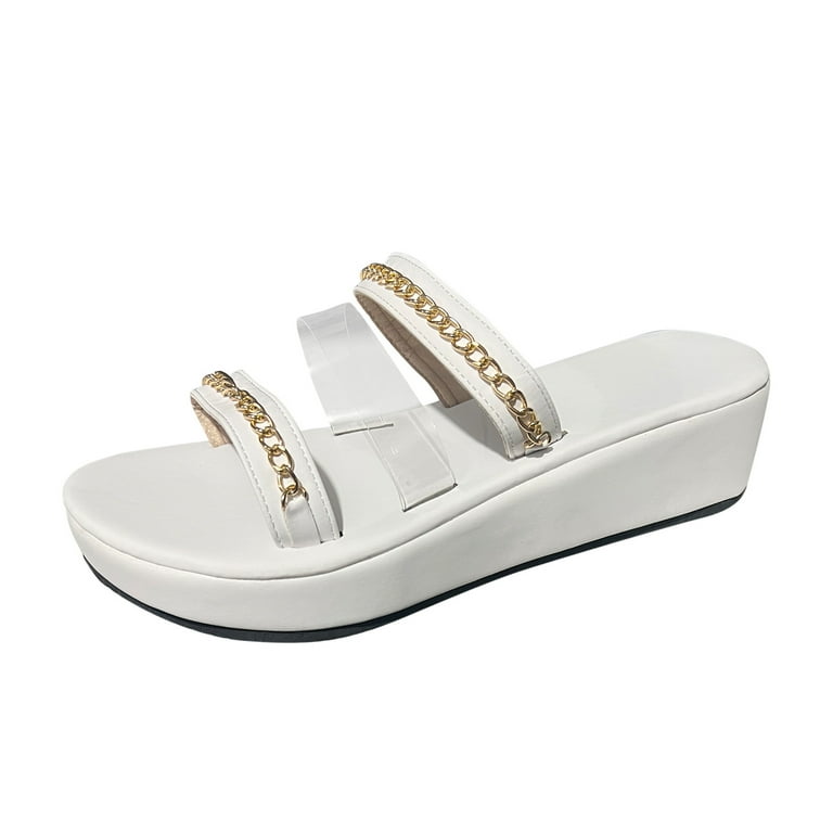 Juebong Wedge Sandals for Women Dressy, Slip on Platform Slides