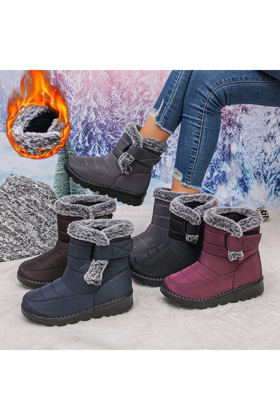 Winter Boots for Women - Cute Soft Comfortable Faux Fur Mid Calf Winter Snow Totes Boots 2025 Warm Boot for Outdoor Black,36