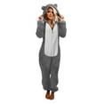 thumbnail image 1 of Juebong Women Bear Hoodie Plush Long Sleeve Pajamas One Piece Bodysuits Outfits Sleepwear Comfy Hooded Jumpsuit with Cat Ear Clearance! Prime On Sale!2022, 1 of 7