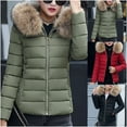 thumbnail image 1 of Juebong Women Down Puffer Coat Winter Warm Faux Fur Trim Quilted Jacket Zip Up Long Sleeve Thicken Parka Overcoat Outerwear Wine Red,M, 1 of 6