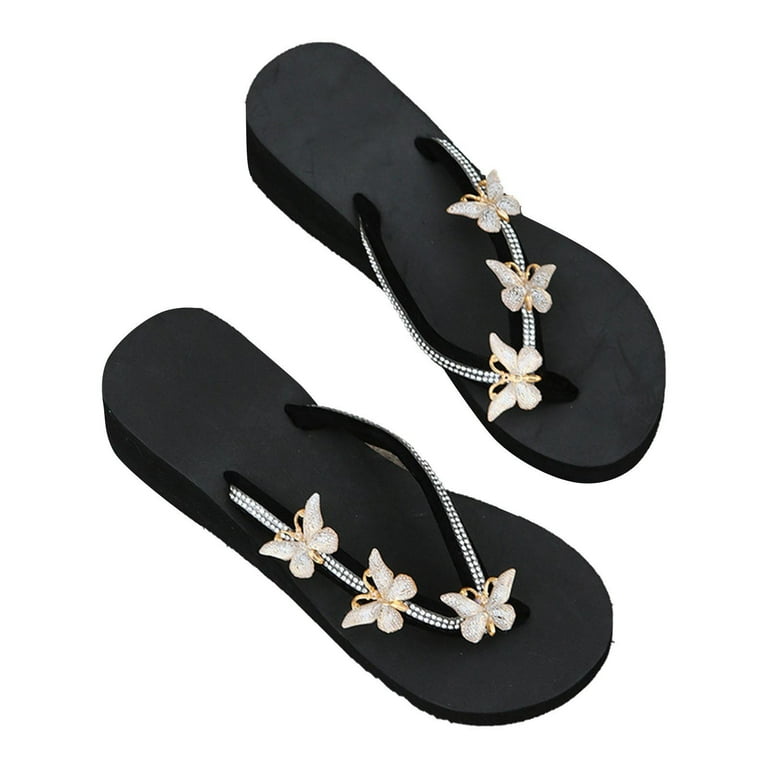 Juebong Women Flip-Flops Flat Sandals Beach Flat Rivets Rain Cute