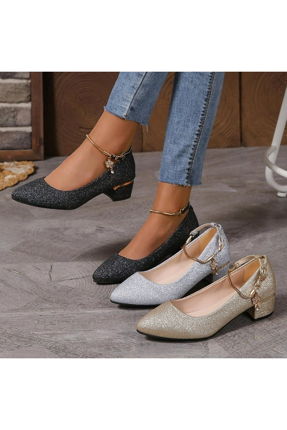 Women Glitter Low Kitten Heels Dress Pumps Fashion Wedding Evening Formal Elegant Closed Toe Shoes for Women Bride Gold,35