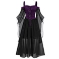 thumbnail image 1 of Juebong Women Halloween Costume Adult Princess Dress Shirt Off Shoulder Butterfly Sleeve Full Set Outfits Plus Size Solid Lace Up Halloween Dress for Teen Girls, 1 of 6