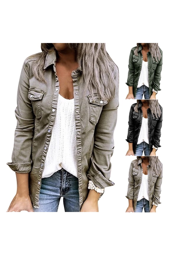 Women Military Jackets Snap Buttons Lightweight Utility Anorak Coat Fashion Casual Safari Tops Outwear with Pocket Army Green,XXL