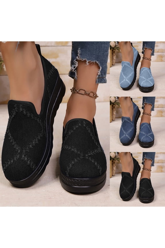 Women Orthopedic Shoes Wide Width Comfort Walking Loafers Lightweight Slip On Sneakers Arch Support Casual Soft Mesh Shoe Black,38