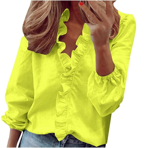 Juebong Women Solid Turn-Down Neck Jacket Button Down Long Sleeve Fall Shirts Casual Coat With Pockets Cardigan Roll Up Sleeve Loose T-Shirt Autumn Blouse Button Tops
