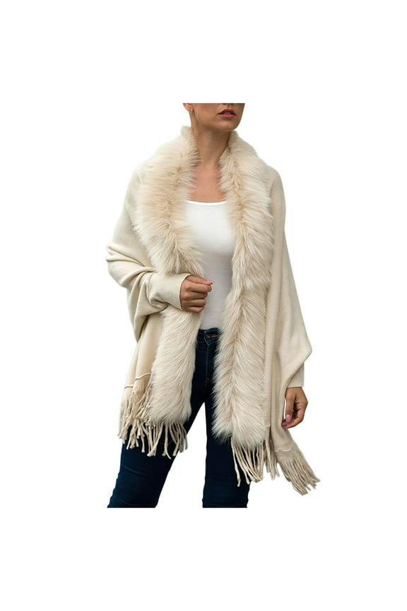 Women Tassel Coat 70s Hippie Faux Suede Rivets Long Sleeve Fringe Jacket S-XXXL,Beige,Free