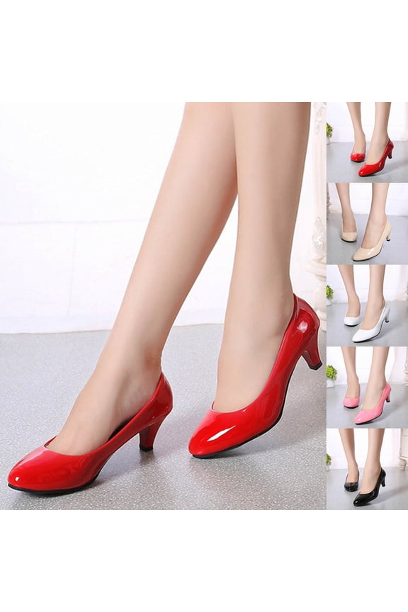 Women's 2 Inch Pumps Pointy Toe Stiletto High Heels Work Party Wedding Shoes Office Special Dressy Shoes Red,40