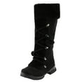 thumbnail image 1 of Juebong Women's Boots Lace Up Zipper Snow Boots Plush Cotton Boots Warm Pure Cotton Shoes Plush Ball Ethnic Knight Boots,Black Size 8.5, 1 of 6