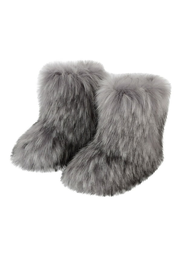 Women's Fashion Color Imitation Animal Boots Plus Cashmere Boots Snow Boots,Beige Size 6-6.5