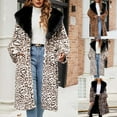 thumbnail image 1 of Juebong Women's Faux Fur Leopard Coat Winter Fall Lapel Collar Fuzzy Furry Open Front Long Cardigan Fleece Warm Jackets Brown,L, 1 of 8