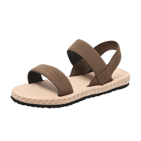Juebong Women's Flat sandals,Fashion Ladies Flat Sandals Comfort Slip-on Elastic ankle strap Light Weight Casual Walking Sandals