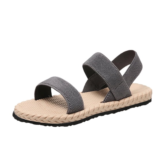 Juebong Women's Flat sandals,Fashion Ladies Flat Sandals Comfort Slip-on Elastic ankle strap Light Weight Casual Walking Sandals