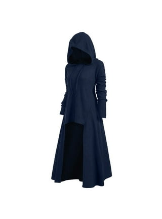 Costumes Vintage Solid Color Jacket Large Size Dress Hooded Dress Middle  Ages Renaissance Hoodie Stretch Women's Clothes 