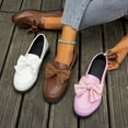 thumbnail image 1 of Juebong Women's Loafer Comfortable PU Leather Work Shoes Cute Penny Loafer Slip On Bowknot Driving Flats Pink,36, 1 of 8