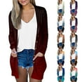 thumbnail image 1 of Juebong Women's Long Cardigan Draped Open Front Lightweight Duster Gradient Color Long Sleeve Dressy Casual Fall Button Cardigans with Pockets Blue,S, 1 of 5