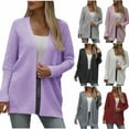 thumbnail image 1 of Juebong Women's Open Front Long Sleeve Cardigan Sweaters Business Casual Knit Lightweight Cardigans Soft Cozy Winter Coats Pink,M, 1 of 7
