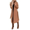 thumbnail image 1 of Juebong Women's Shawl Collar Lapel Winter Belted Coat Classy Light Open Front Knit Coat Cardigan Christmas Clearance, 1 of 8