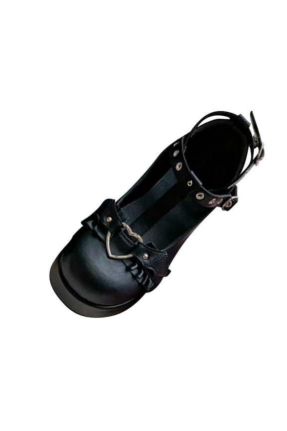 Women's Shoes Sweet Bow Round Toe Ankle Platform Dress Pumps Shoes Oxfords,Black Size 5.5