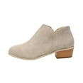 thumbnail image 1 of Juebong Women's Short Suede Pointed Toe Solid Color Sleeve Booties Mid Heel Retro Ankle Boots,Khaki Size 7.5, 1 of 4