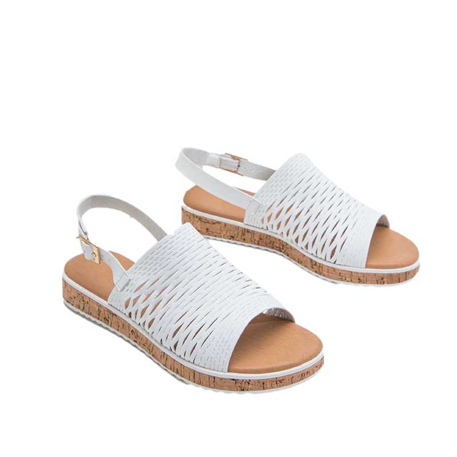 Luffymomo Women's Elastic Strap Flat Sandals - Open Toe Casual Summer Sandals - View #14