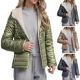 thumbnail image 1 of Juebong Women's Winter Coats Thicken Soft Sherpa Fleece Lined Puffer Jacket Zip Up Warm Down Coat Casual Packable Overcoat Khaki,S, 1 of 8