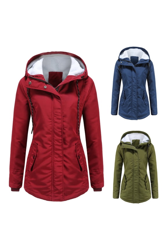 Women's Winter Thicken Puffer Coat Fuzzy Sherpa Fleece Lined Warm Windproof Snow Down Jacket Thermal Parka Quilted Jackets Army Green,XXL