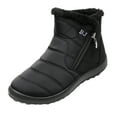 thumbnail image 1 of Juebong Women's Winter Warm Waterproof Cotton Shoes Nylon Snow Ankle Ankle Booties Botas,Black Size 8.5, 1 of 9