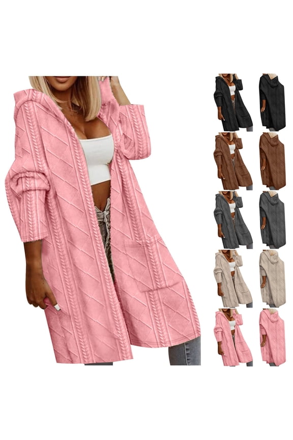 Womens 2025 Cardigan Sweater Open Front Knit Long Coatigan Winter Chunky Sweaters Dressy Casual Jacket Coat Loose Outerwear Gray,XXL