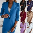 thumbnail image 1 of Juebong Womens Business Casual Blazers Long Sleeve Button Down Work Suit Jackets Lapel Collared Open Front Stretchy Lightweight Blazer Black,XXXL, 1 of 1