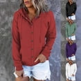 thumbnail image 1 of Juebong Womens Casual Hoodie Sweatshirts 2025 Drawstring Long Sleeve Shirts Fall Fashion Lightweight Button Sweater Hooded Tops Blue,XXL, 1 of 7