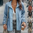 thumbnail image 1 of Juebong Womens Coat Casual Snap Button Fleece Jacket Long Sleeve Oversized Fuzzy Outerwear Warm Winter Outwear with Pockets Army Green,XXL, 1 of 8