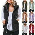 thumbnail image 1 of Juebong Womens Fleece Vest Casual Sleeveless Jacket Zip Up Fall Fashion Fuzzy Sherpa Hooded Jacket Lightweight Outerwear Vests Navy,M, 1 of 8