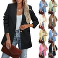 thumbnail image 1 of Juebong Womens Long Sleeve Blazer Business Casual Open Front Work Office Suit Jackets Button Dressy Lightweight Fall Clothes 2025 Khaki,M, 1 of 5