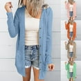 thumbnail image 1 of Juebong Womens Open Front Lightweight Cardigan Long Sleeve Button Down Casual Tops Blouse with Pockets Cardigans Outwear Khaki,L, 1 of 8