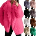 thumbnail image 1 of Juebong Womens Oversized Faux Fur Coats Luxury Warm Furry Jackets Long Sleeve Lapel Shaggy Parka Winter Jacket Furry Open Front Outerwear Green,S, 1 of 7