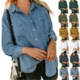 thumbnail image 1 of Juebong Womens Oversized Jean Jacket 2025 Trendy Fall Boyfriend Denim Jackets Button Down Long Sleeves Loose Shacket Coats Yellow,XXXL, 1 of 7