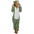 thumbnail image 1 of Juebong Womens Plush Hooded Jumpsuit Sherpa Fuzzy Pajamas Long Sleeve Cute Cat One Piece Onesie Winter Warm Rompers Sleepwear, 1 of 9