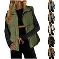 thumbnail image 1 of Juebong Womens Puffer Vest Sleeveless Puffy Vests Stand Collar Gilet Coat Lightweight Bubble Quilted Vests Trendy 2025 Winter Coats Gray,M, 1 of 6