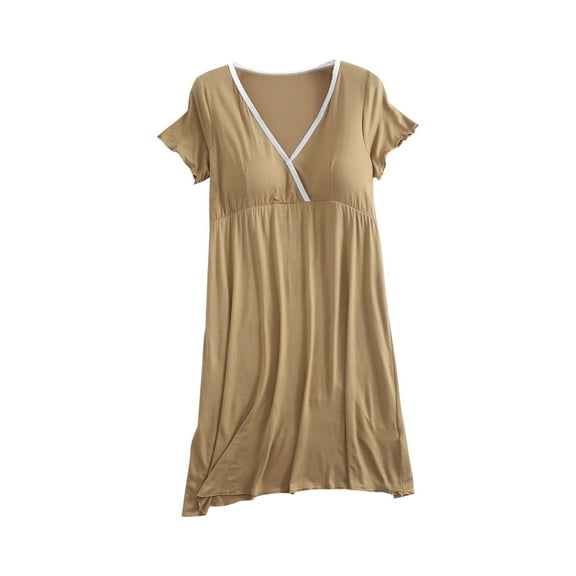 Juebong Womens Short Sleeve Maternity & Nursing Tops Shirts Plus Size Soft T-Shirt for Breastfeeding Solid Color Round Neck Breast Feeding Pregnant Nursing Blouse Tops T-Shirt