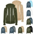 thumbnail image 1 of Juebong Womens Zip Up Hoodies Slim Fit Drawstring Soft Fleece Jackets Plain Hooded Winter Fall Comfort Sweatshirts with Pocket Dark Gray,XL, 1 of 3