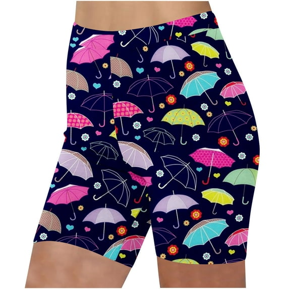 Juebong Yoga Pants Clearance Women's Yoga Running Short Pants Printed Compression Leggings Low Rise Workout Tights Shorts with Pocket