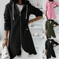 thumbnail image 1 of Juebong Zip Up Hoodie Women 2025 Trendy Irregular Hem Oversized Hoodies Long Tunic Sweatshirt Fall Jacket Coat with Pocket Green,XXXXL, 1 of 8