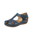 thumbnail image 1 of Juejuezi Womens Sandals Clearance Sale New Hollow Embroidered Wedges With Thick Sole Toe Cap Buckle Women's Sandals, 1 of 3