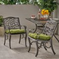thumbnail image 1 of Juel Outdoor Dining Chair with Cushion (Set of 2), Hammered Bronze and Olive, 1 of 7
