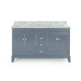 thumbnail image 1 of Juelz Contemporary 60" Wood Double Sink Bathroom Vanity with Marble Counter Top, 1 of 8