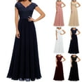 thumbnail image 1 of Juesizh Cocktail Dresses for Women V Neck Short Sleeve Evening Dresses Elegant Fashion Lace Patchwork Maxi Party Dress, S-XL, 1 of 3