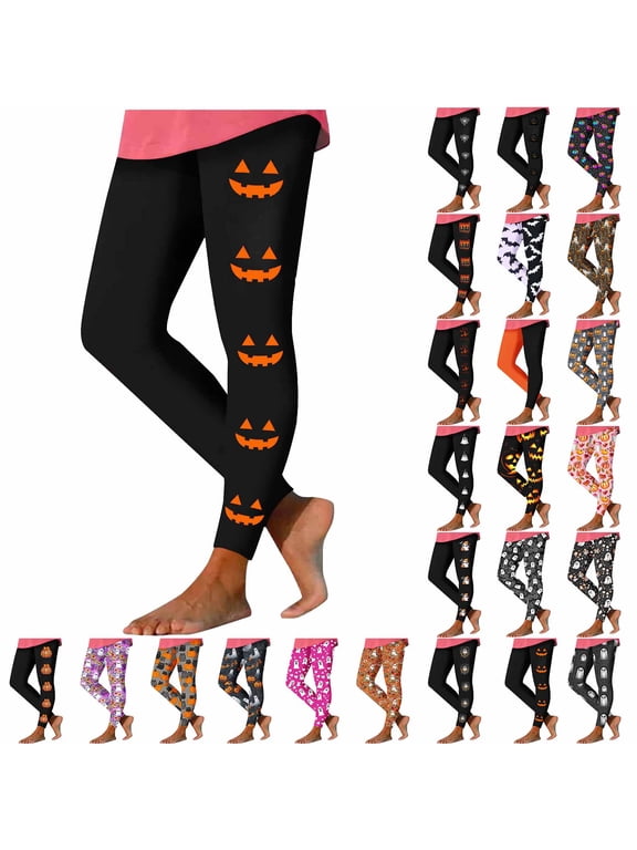 Leggings for Women Plus Size High Waist Yoga Pants Fashion Casual Halloween Printed Workout Leggings, S-3XL