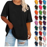 Juesizh Plus Size Shirts for Women Round Neck Short Sleeve Tops Summer ...