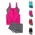 thumbnail image 1 of Juesizh Two Piece Swimsuit for Women Plus Size Tank Top Elastic Waisted Shorts Casual Trendy Polka Dot Bathing Swimsuit, S-3XL, 1 of 4